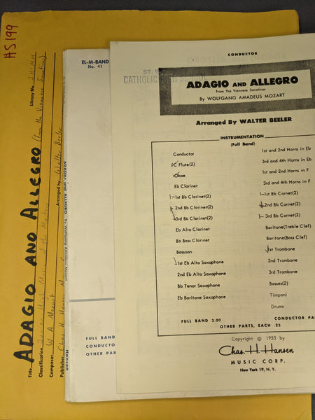 Adagio and Allegro by Mozart arr Walter Beeler